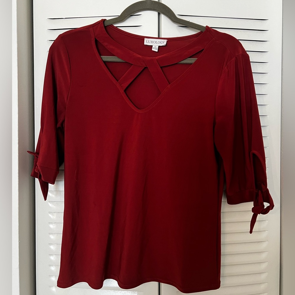 Business casual blouse, Medium, Brownish/Orange